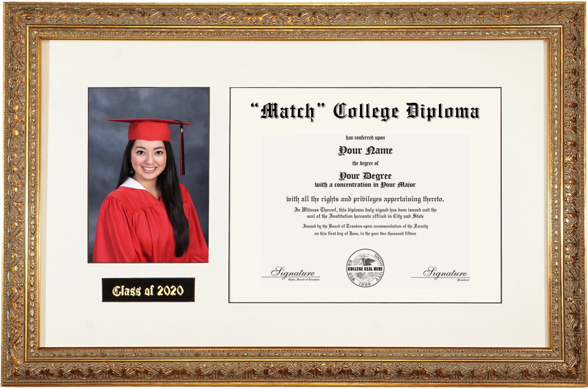 Diploma Frame With Graduation Photo La Framing Wholesaler Inc