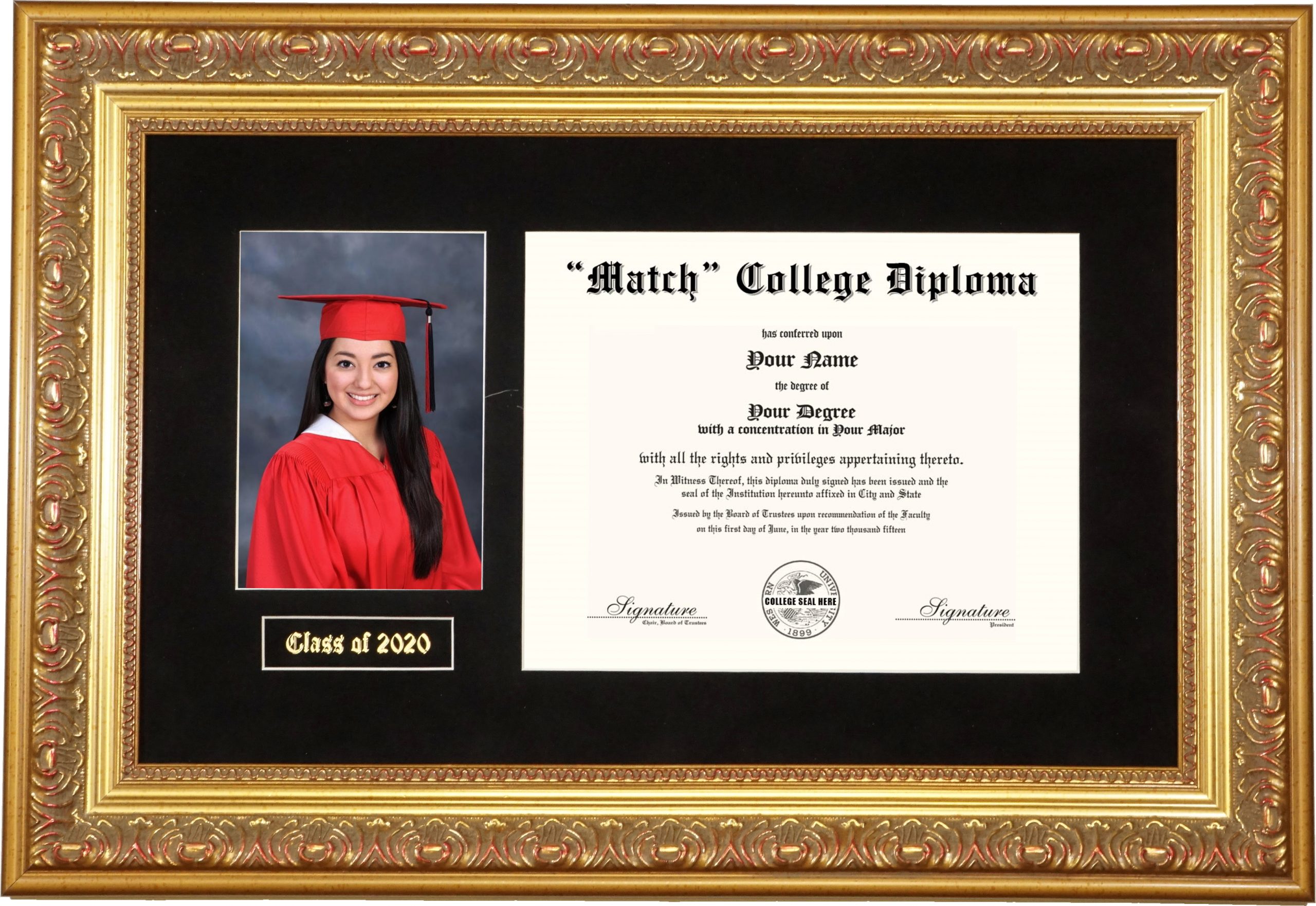 Diploma Frame With Graduation Photo L A Framing Wholesaler Inc 