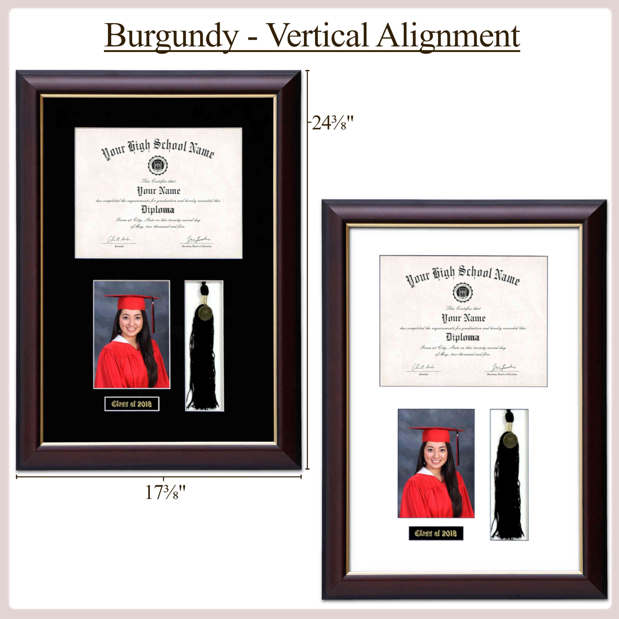 Click to Buy Vertical Burgundy Diploma Frame